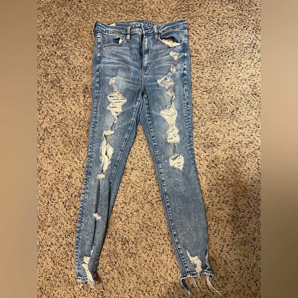 Distressed Blue Jeans